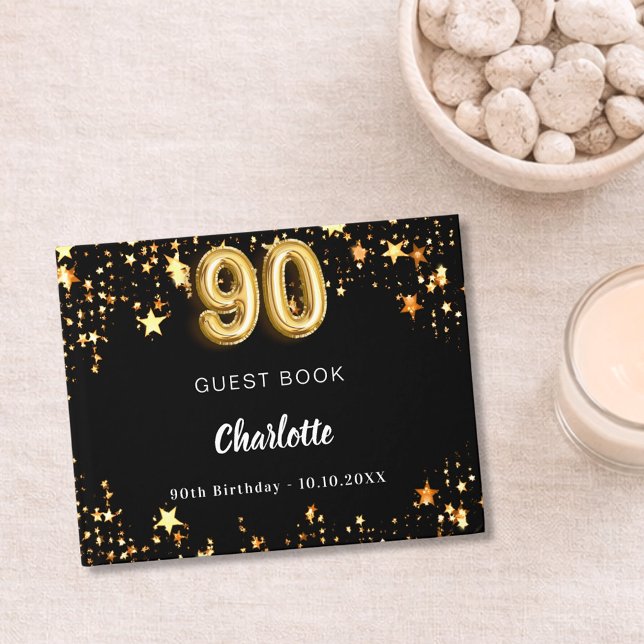 90-årsdag svarta guldstjärnor gästböcker (Skapare uppladdad)
