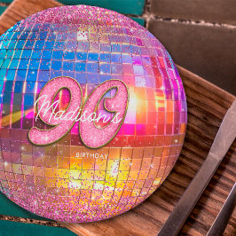 90-årsfest Guld Rosa Glitter Diskokula