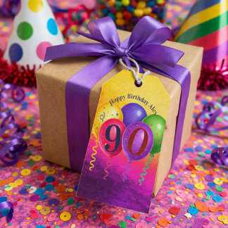 90-årsfirande Ballongkonfettifest Presentetikett