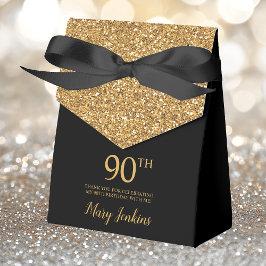 90-årsfirande Guldglitter Tacksamhet Presentaskar