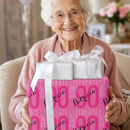 90-årsfirande Modern Rosa Typografi Presentpapper