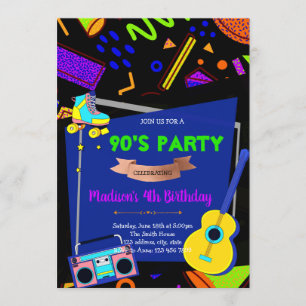 90-årsinbjudan om temaparty inbjudningar