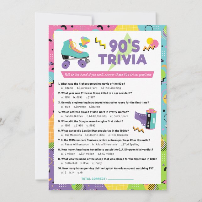 90-årsjubileum - inbjudan till trivia Party-spel (Framsida)