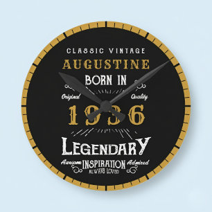 90-årsjubileum Legend Född 1936 Rund Klocka