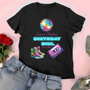 90-årsjubileum Neon Disco Birthday T Shirt