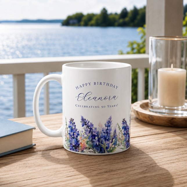 90-årspresent Födelsedagspresent för juli Födelsem Kaffemugg (Skapare uppladdad)