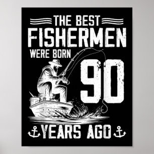 90-årspresent för män fiskare 90-års födelsedag Fi Poster