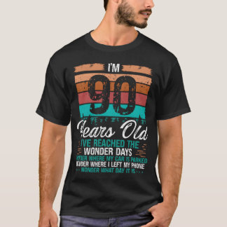 90-årspresent Idé Födelsedagar Retro 90 år gammal T Shirt