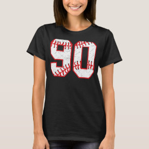 90 Birthday Baseball Theme Bday Party Firande T Shirt