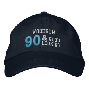 90 Bra på födelsedagen Tittar BLUE C02 Broderad Keps