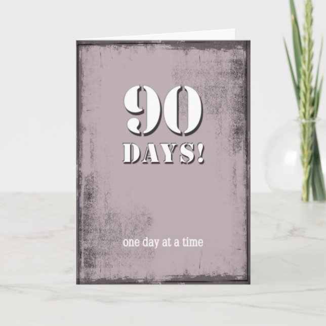 90 dagars Sober Clean Birthday Card Kort (Framsida)