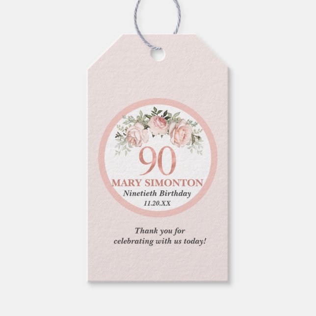 90:e andningsdag i  Rosa ros Presentetikett (Framsidan)