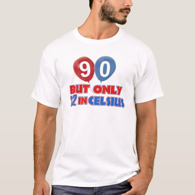 90:e årsfödelsedagdesigner tee shirt (Framsida)