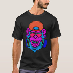 90:e av Monkey Dj Zookeeper Music Primate Retro 80 T Shirt