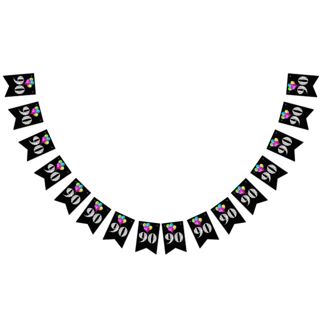 90:e ballonger för födelsedagsfest vimplar (Alla)