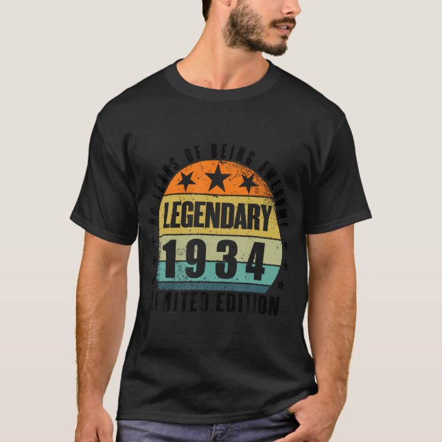 90:e Begränsada födelsedagsutgåvan, född 1934 T Shirt (Framsida)