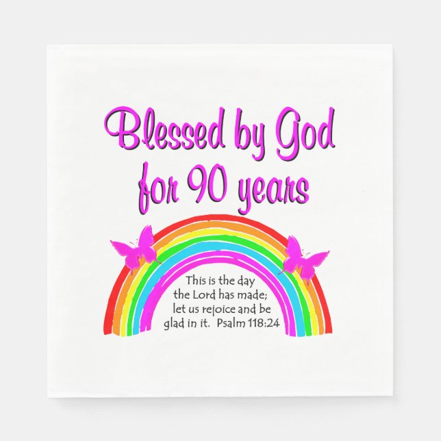 90:E BIRTHDAY BLESSING PAPPERSSERVETT (Framsidan)