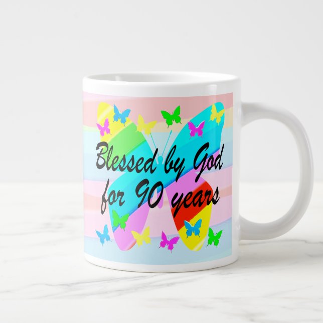 90:E BIRTHDAY BUTTERFLY BLESSINGS MUGG JUMBO MUGG (Höger)