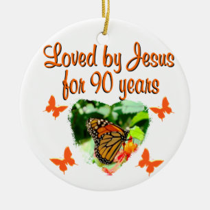 90:E BIRTHDAY BUTTERFLY JULGRANSPRYDNAD KERAMIK