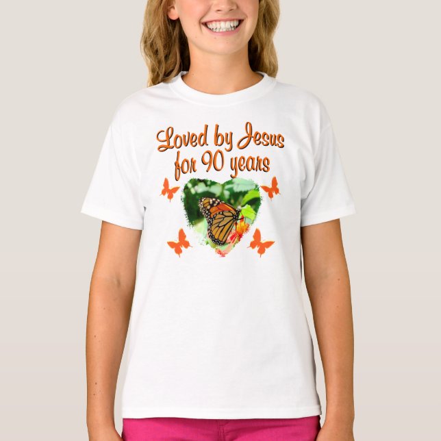 90:E BIRTHDAY BUTTERFLY T SHIRT (Framsida)