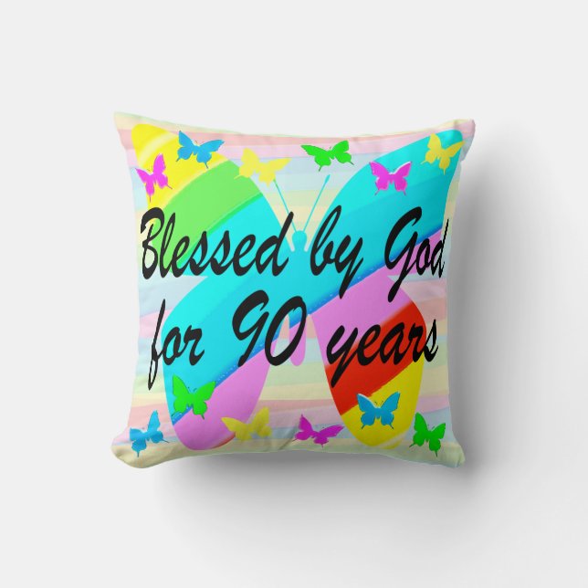 90:E BIRTHDAY GODS BLESSINGS PILLOW KUDDE (Framsida)