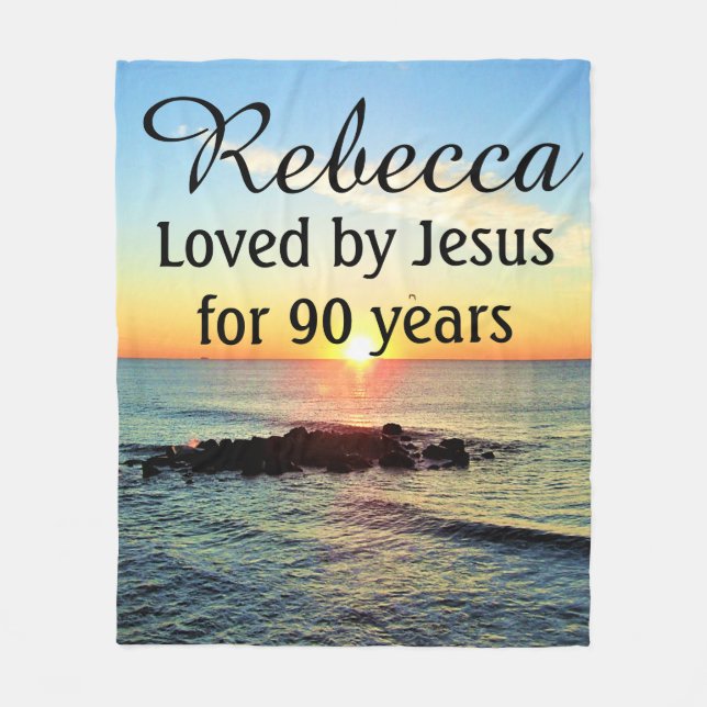 90:E BIRTHDAY LOVED AV JESUS PERSONLIG BLANKET FLEECEFILT (Framsidan)
