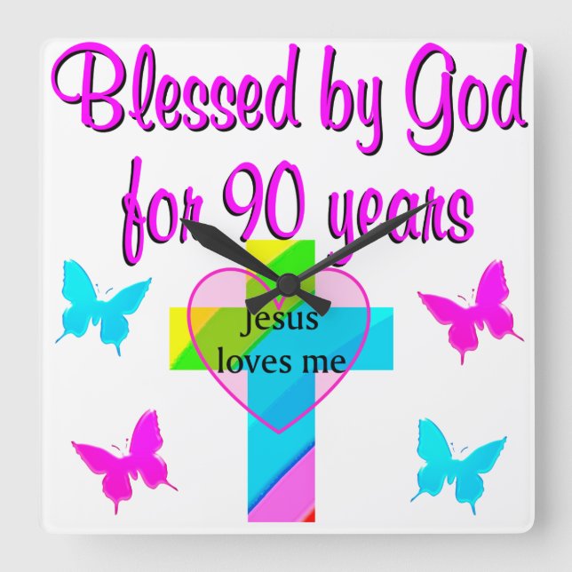90:E BIRTHDAY PRAYER FYRKANTIG KLOCKA (Framsida)