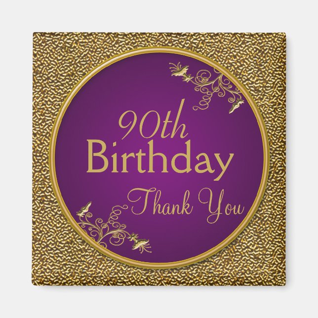 90:e Birthday Tack Magnet Gift (Framsidan)