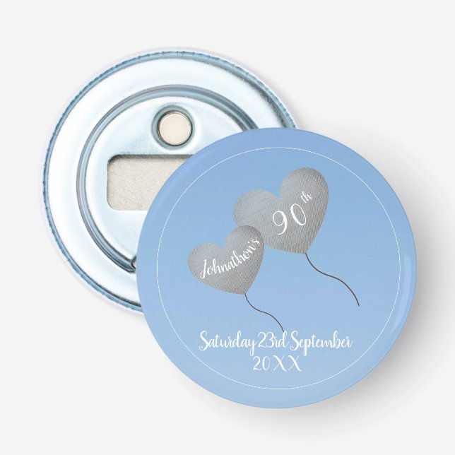 90:e blå himmel & silver-ballongen flasköppnare (Framsidan)