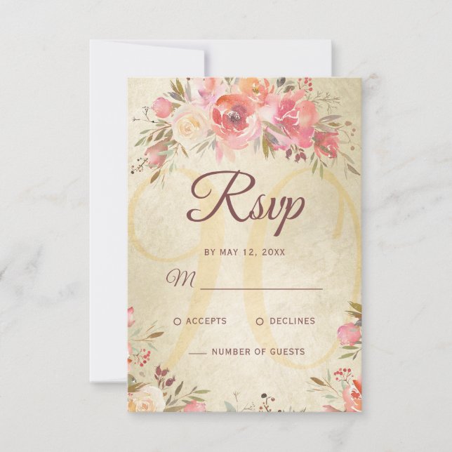 90:e Blommigten Rosa ros Guld Shimmer OSA Kort (Framsida)