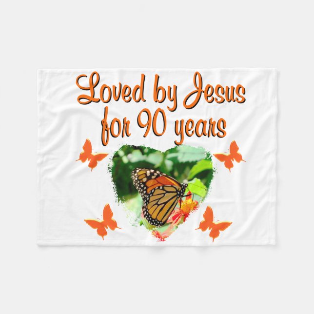 90:E BUTTERFLIGEN BIRTHDAG FLEECEFILT (Framsidan (Horisontell))