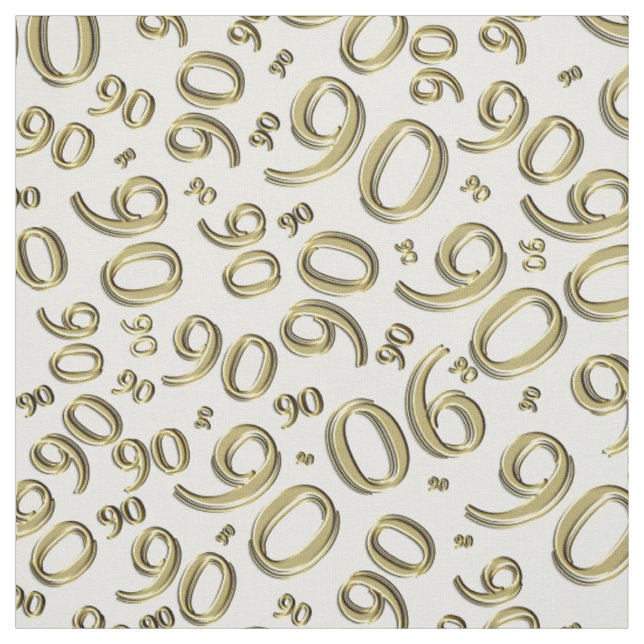 90:e Coola Guld Random Number Mönster 90 Tyg (Provkarta)