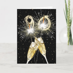 90:e dagstidningen Sparklers and Champagne Toast Kort