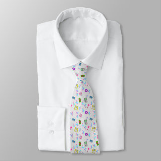 90:e Doodle Mönster Neck Tie Slips