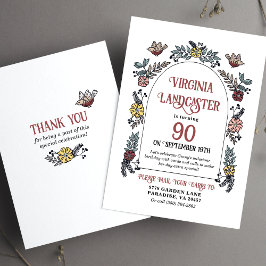 90:e dusch för Cute Garden efter Mail Birthday Inbjudningar