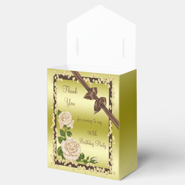 90:e elfenbensfolie, Blommar och diamanter Presentaskar (Öppnad)