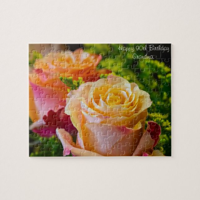 90:e farmor på födelsedagen. pussel (Horisontell)