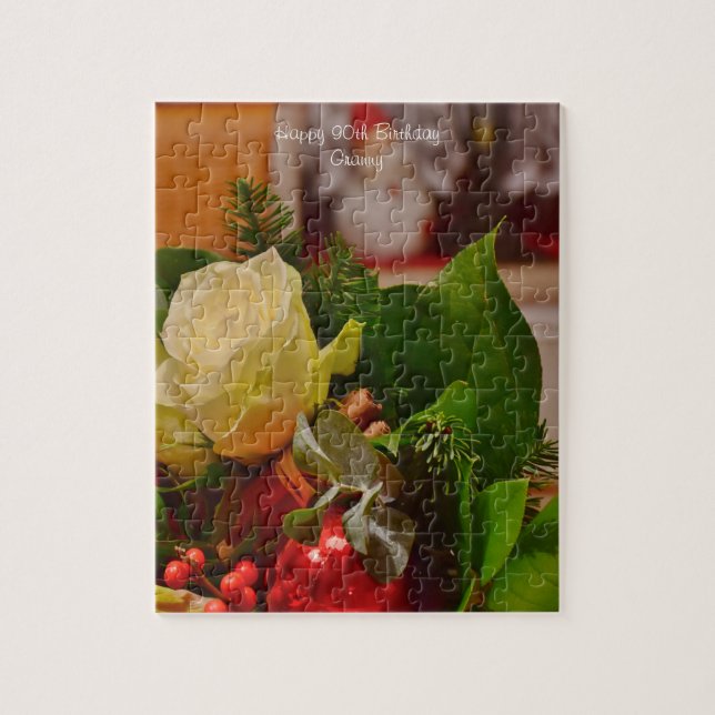 90:e farmor på födelsedagen. pussel (Vertikal)