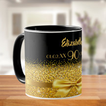 90:e födelsdag svart guld namn klassisk elegant