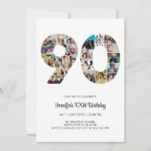 90:e födelsedag 90 Anpassningsbars fotokollage