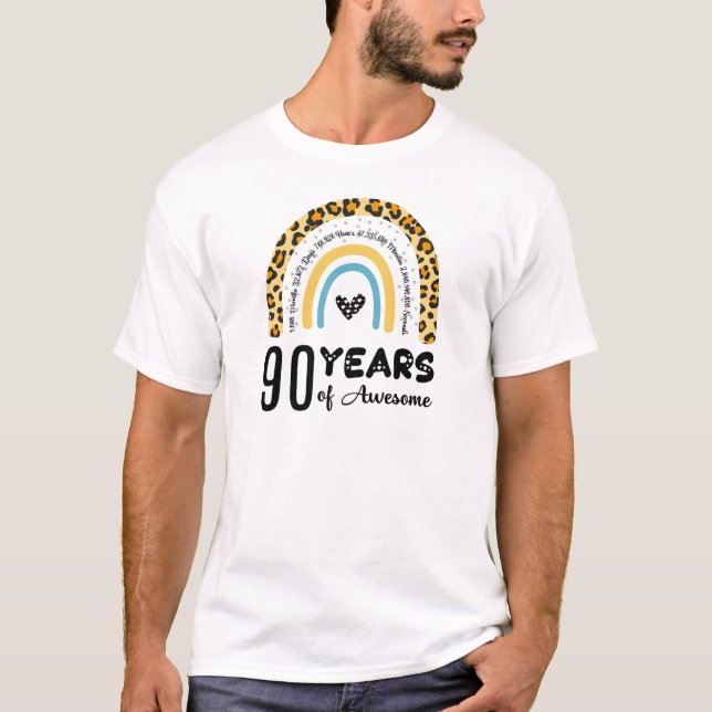 90:e födelsedag, 90:e, lycklig 90:e födelsedag, fö t shirt (Framsida)