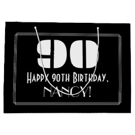 90:e födelsedag ~ Art Deco Inspired Titta "90" + N