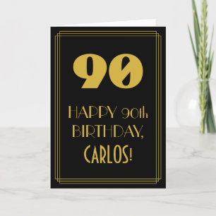 90:e födelsedag ~ Art Deco Inspired Titta "90" & N Kort