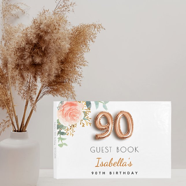 90:e födelsedag blommigt ro guld eucalyptus namn gästböcker (Skapare uppladdad)