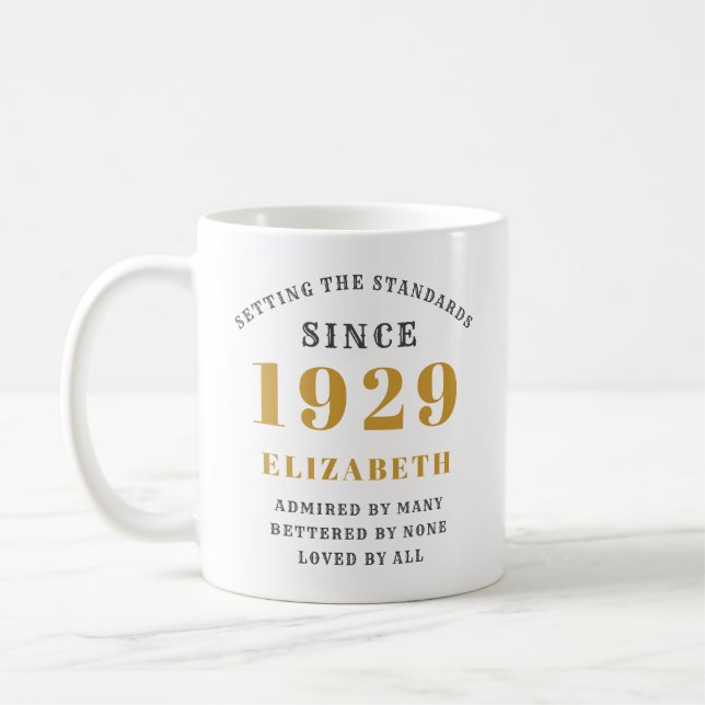 90:e födelsedag Born 1929 Lägg till ditt namn Kaffemugg (Vänster)