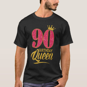 90:e födelsedag drottning 90 år gammal Krona rosa T Shirt
