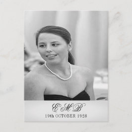 90:e födelsedag Elegant Foto Monogram födelsedag Vykort