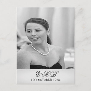 90:e födelsedag Elegant Foto Monogram födelsedag Vykort