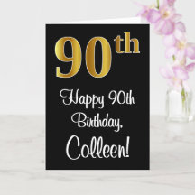 90:e födelsedag ~ Elegant Luxurious Faux Guld Se n