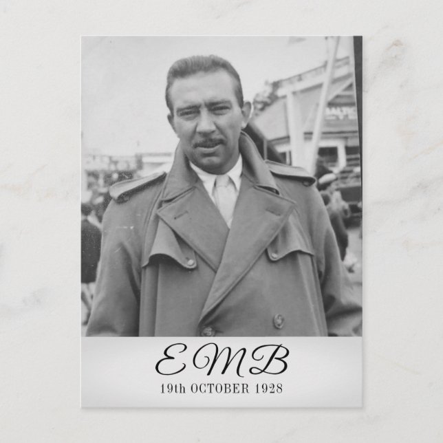 90:e födelsedag Eleganten Photo Monogram Male Birt Vykort (Framsida)